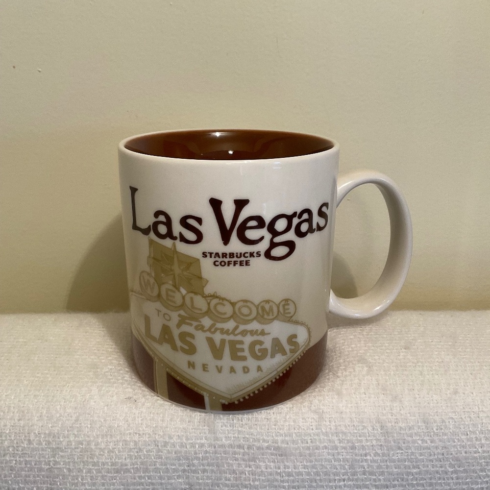 Starbucks Las Vegas Nevada Mug Coffee Collector Series 2012 16 oz Brown
